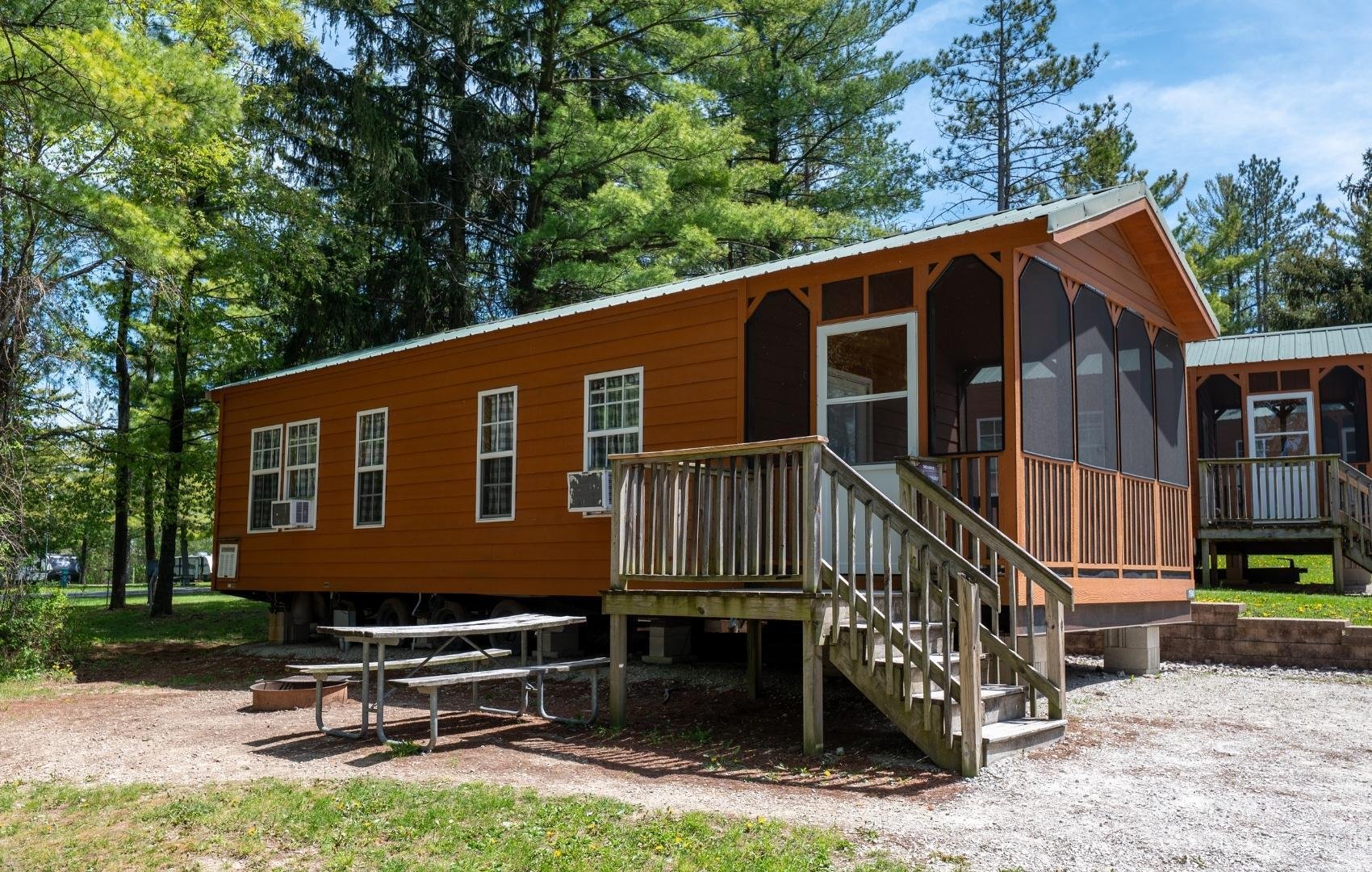 An image of a Yogi Bear cabin at Jellystone Park.