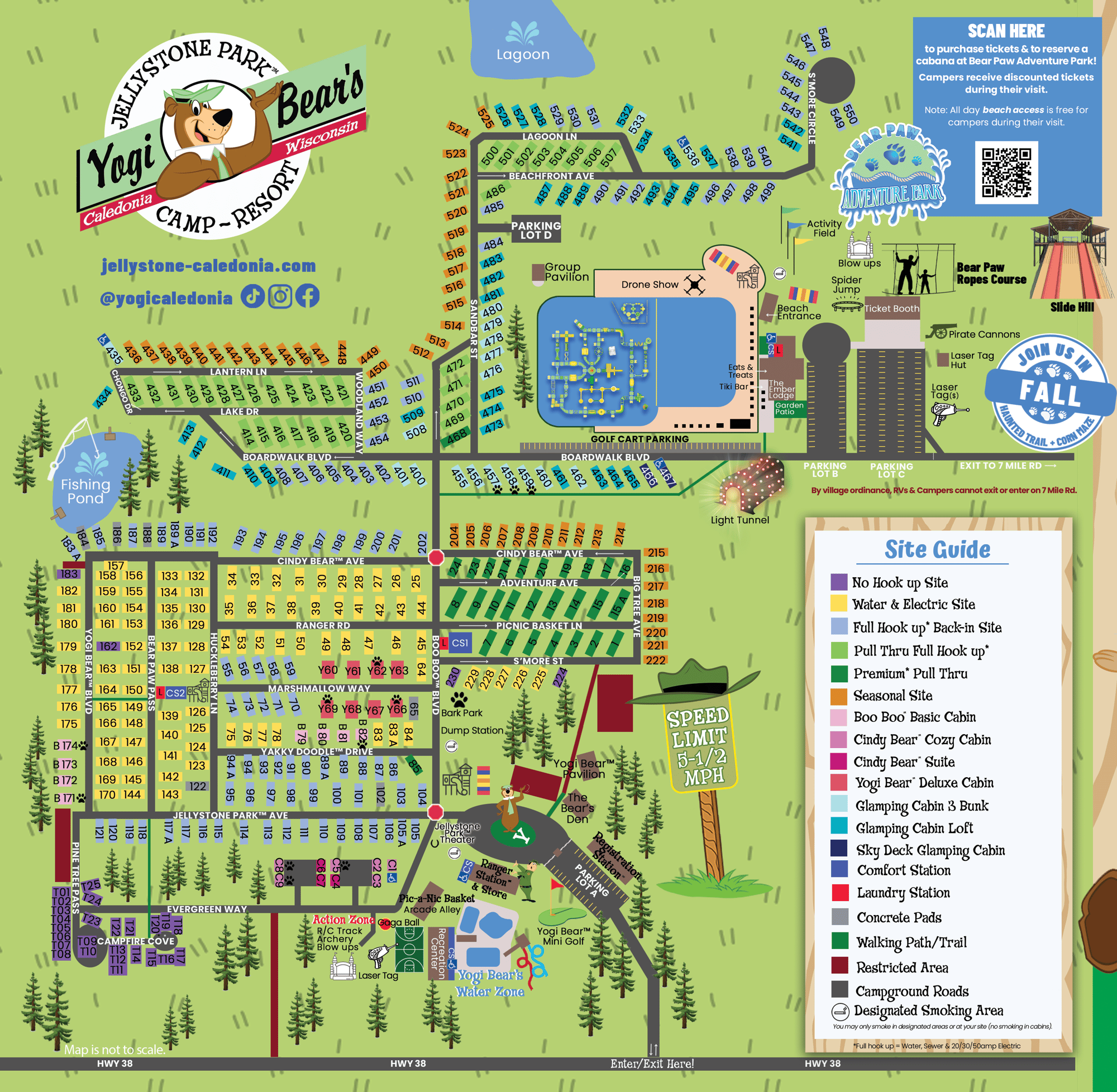 Jellystone ParkTM Caledonia Map