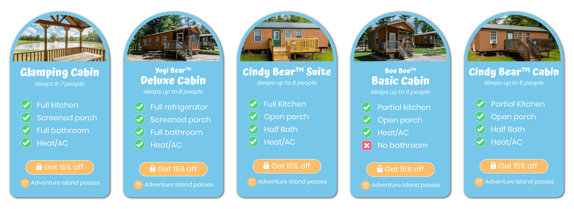 Jellystone Park™ Caledonia cabins.