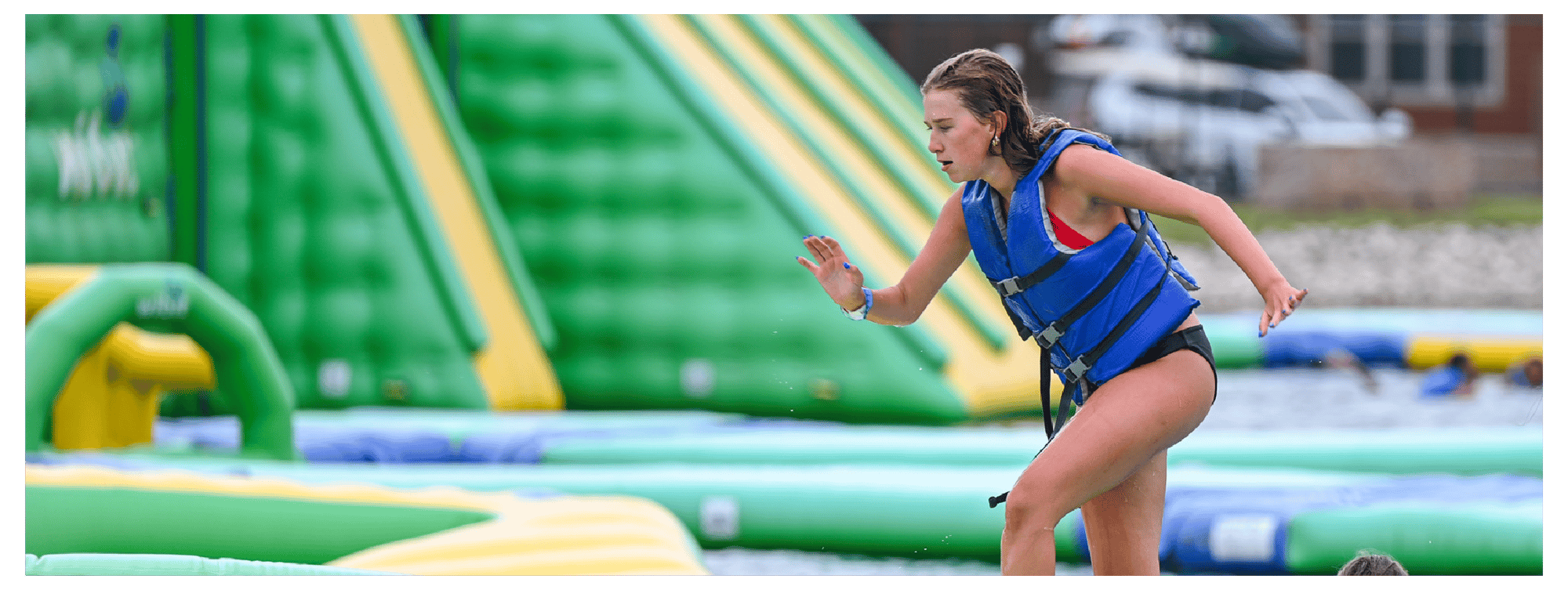 Adventure Island ticket starting at $21 per person, includes 50 minutes of play, all-day beach access, jumping pillow and playground. Signed waiver required. For ages 6 and up.