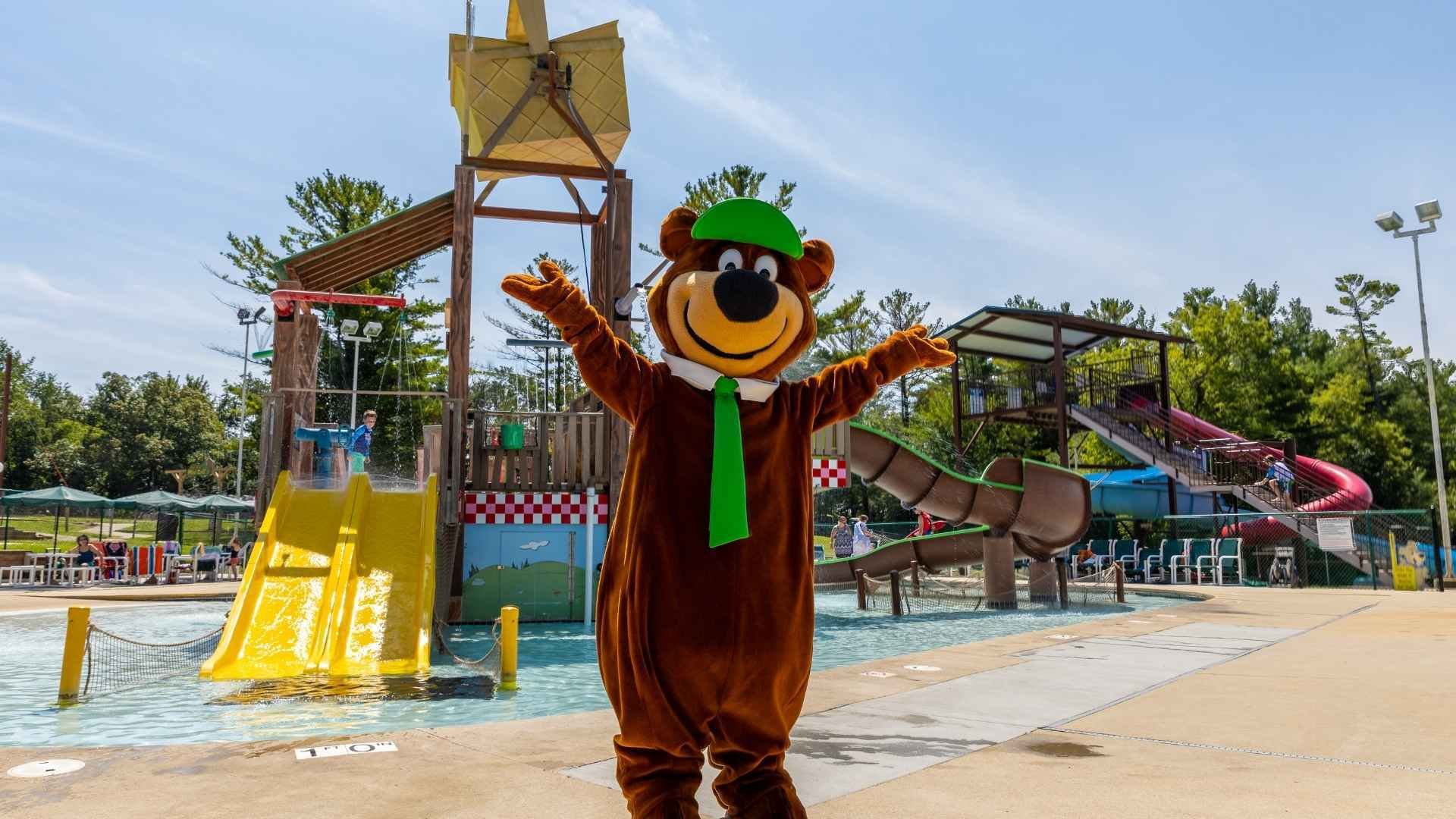 An image of Yogi Bear at the Picnic Splash at Jellystone Park Caledonia.