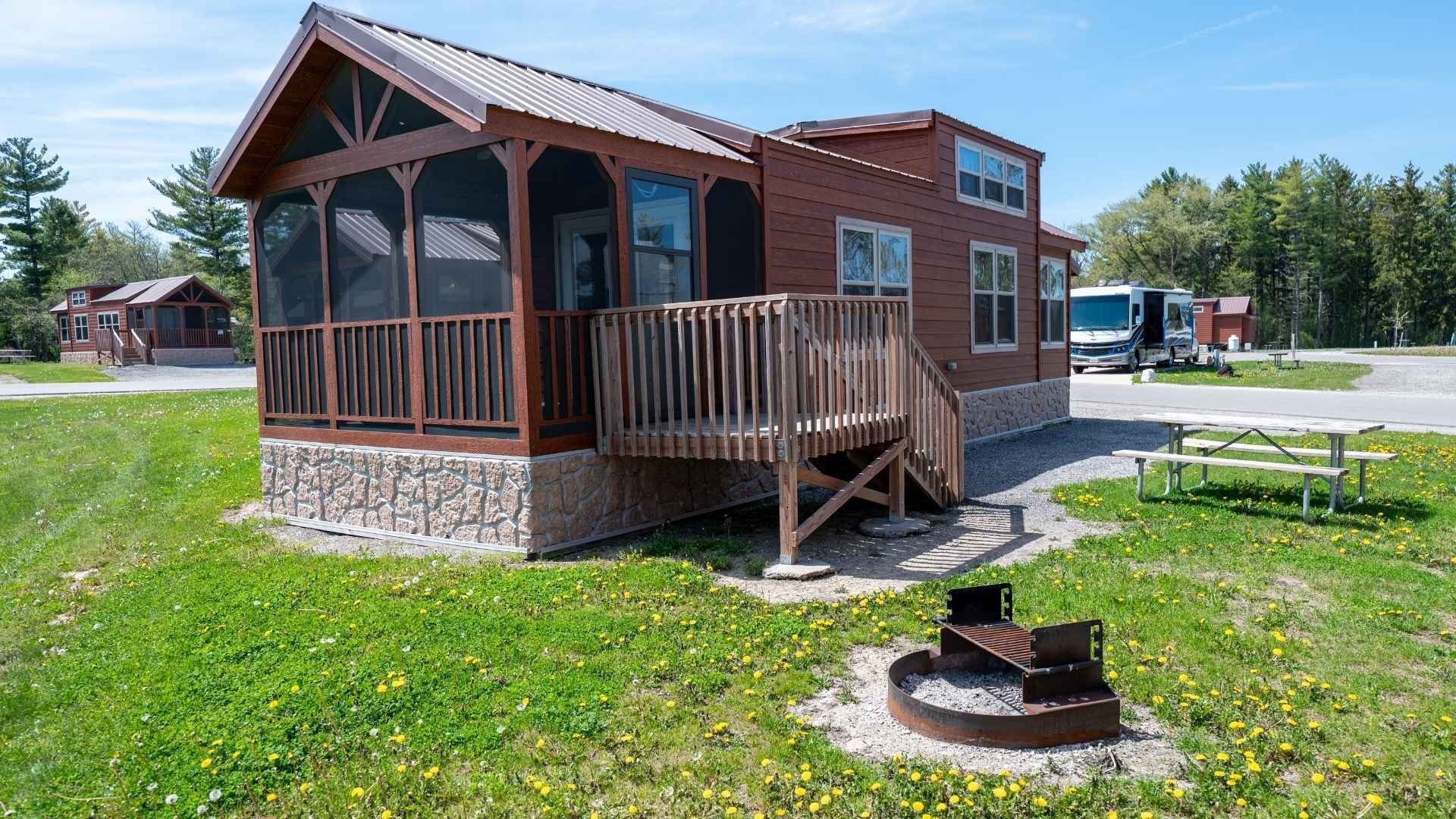 An image of a Glamping Cabin at Jellystone Park. An image of a Glamping Cabin at Jellystone Park.