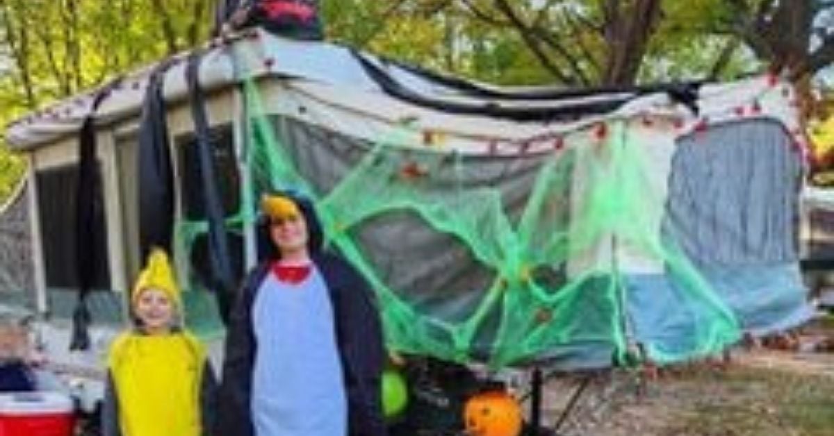 An image of kids in Halloween costumes at a decorated campsite at Jellystone Park™ Caledonia. An image of kids in Halloween costumes at a decorated campsite at Jellystone Park™ Caledonia.